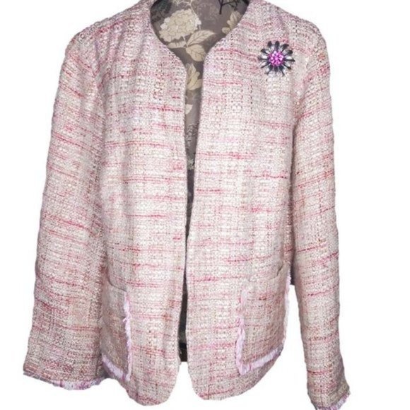 George Jackets & Blazers - George Tweed Blazer Sz 22W/24W Pink Jacket Soft